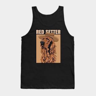 Irish Red Setter Wearing A Cowboy Hat Tank Top